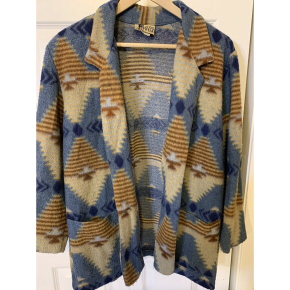VTG Jeans Wear Nativ‎ Aztec Women's Blazer Jacket Sz L earth - Picture 3 of 9